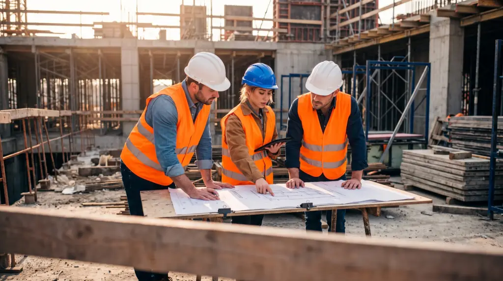 Réunion d’équipe de chantier en Normandie