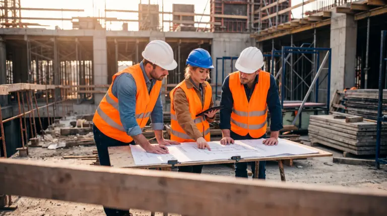 Réunion d’équipe de chantier en Normandie
